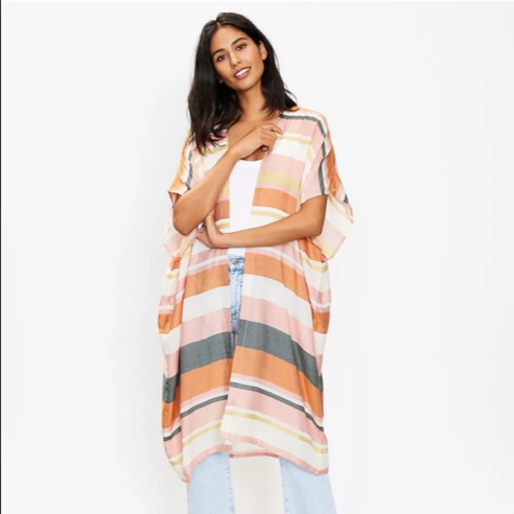 LOFT Striped Long Kimono